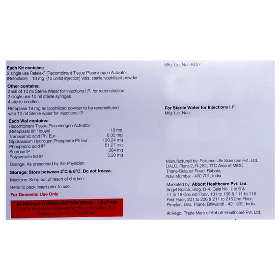 retelex 18mg kit injection